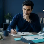 Beginner investor planning how to invest in stocks by setting financial goals and assessing risk.