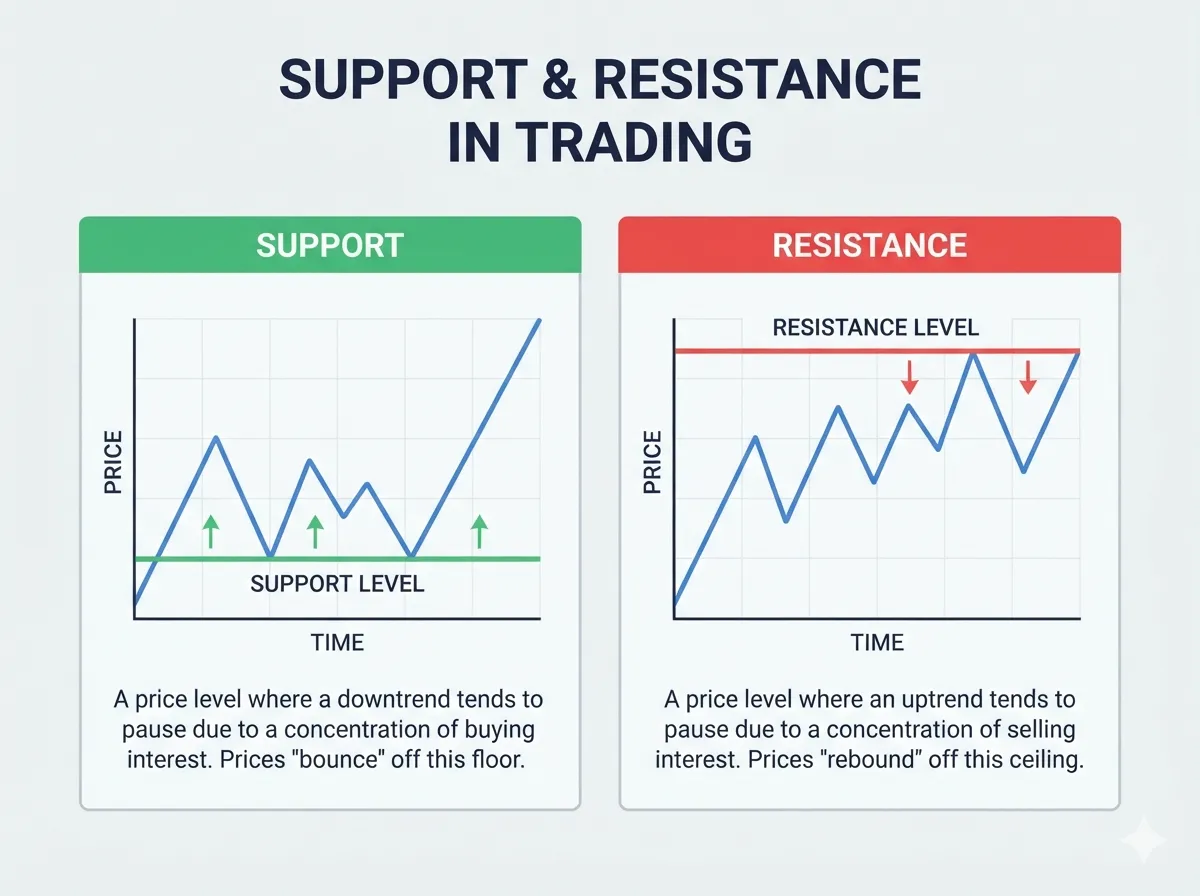 image explaining support and resistance