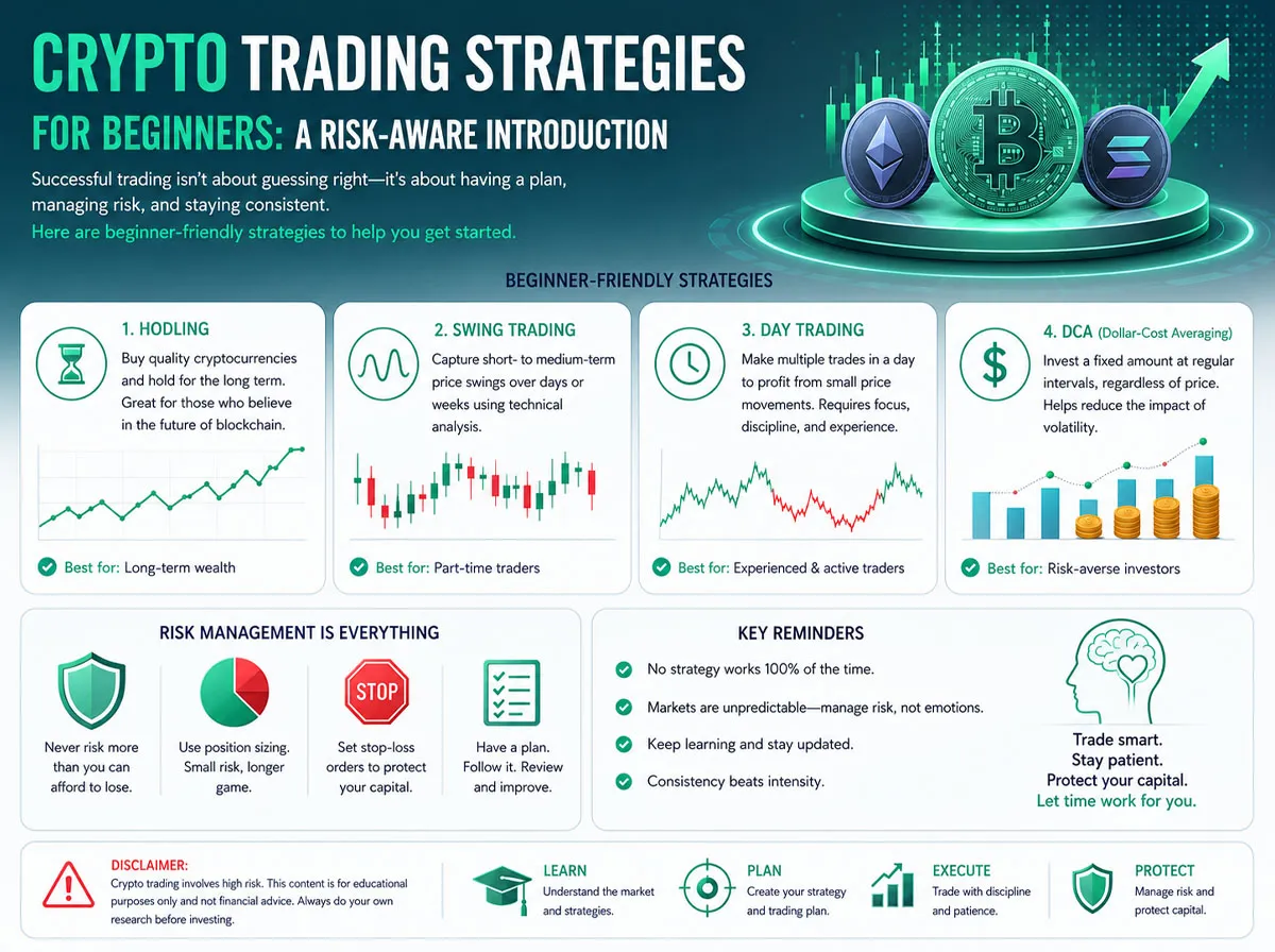 Explanation of crypto trading strategies in simple words