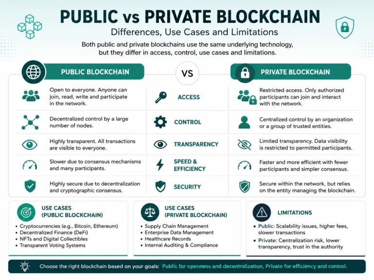 image explaning public vs private blockchain