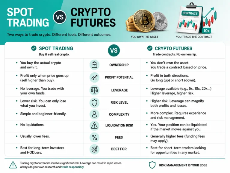 an illustration explaining sspot trading vs crypto futures