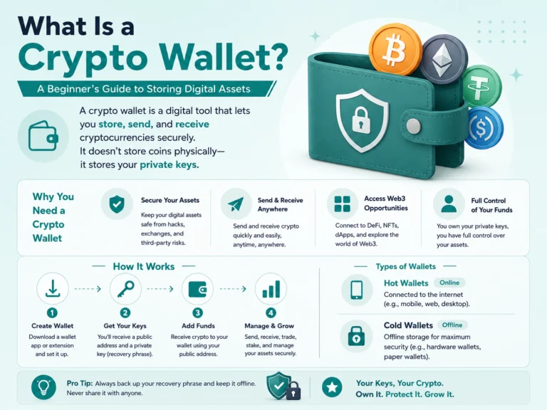image explaining, what is a crypto wallet, in simple words.