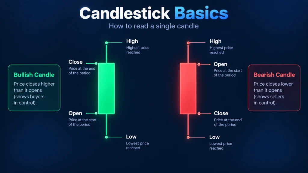 how to read trading charts - candlesticks basics