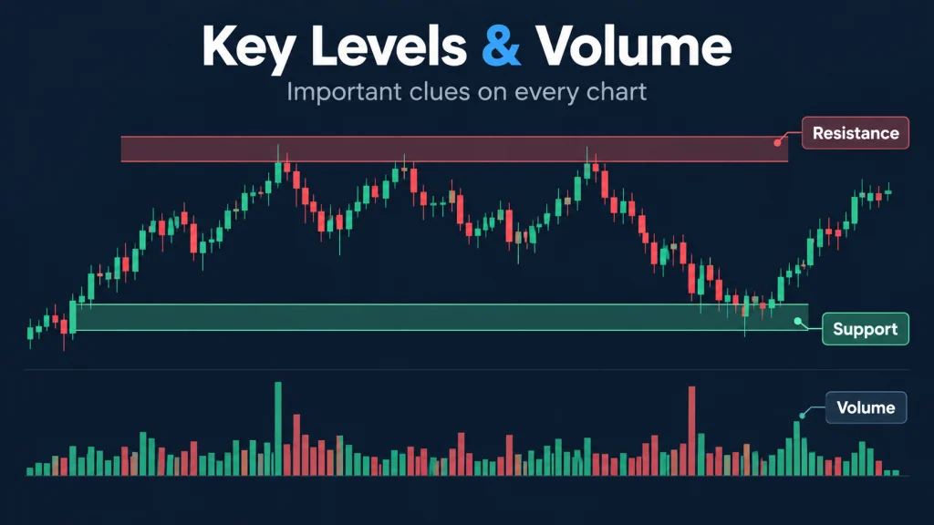 how to mark key levels - support and rersistance